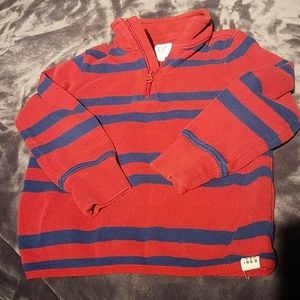 Gap Kids, Waffle Striped Thermal Zip Up